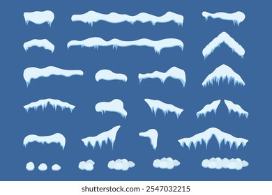 Schneesatz, Vektor auf blauem Hintergrund