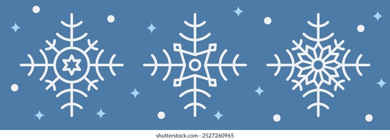 snow icon set. snowflake illustration. winter symbol.