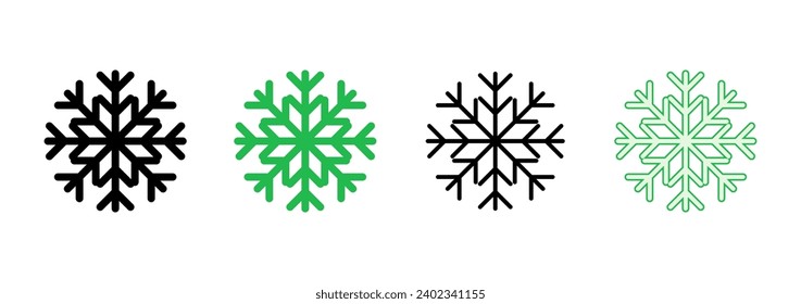 Juego de iconos de Nieve. vector de icono de copo de nieve