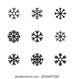 Snow icon set. snowflake icon vector