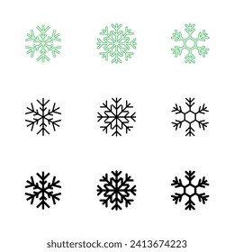 Snow icon set. snowflake icon vector