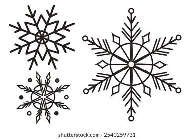Snow icon set. snowflake icon vector

