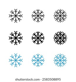Snow icon set. snowflake icon vector