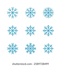Snow icon set. snowflake icon vector