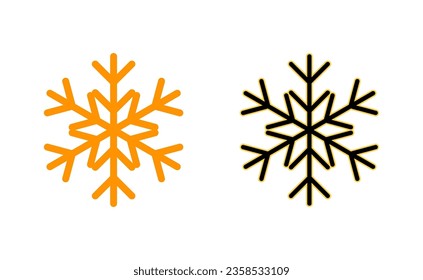 Snow icon set for web and mobile app. snowflake sign and symbol