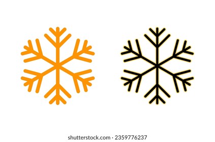 Snow icon set for web and mobile app. snowflake sign and symbol