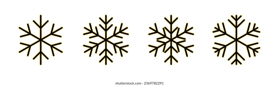 Snow icon set for web and mobile app. snowflake sign and symbol