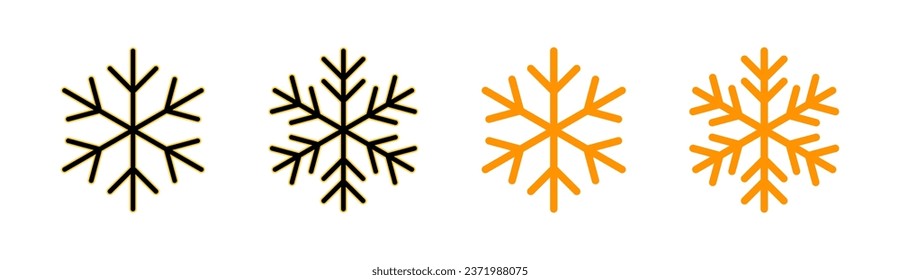 Snow icon set for web and mobile app. snowflake sign and symbol