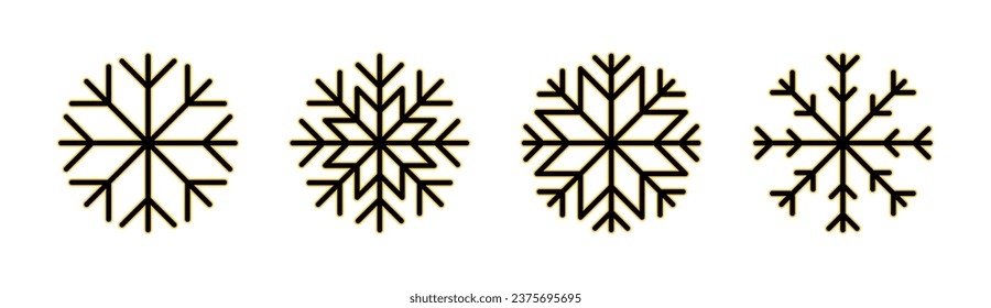 Snow icon set for web and mobile app. snowflake sign and symbol