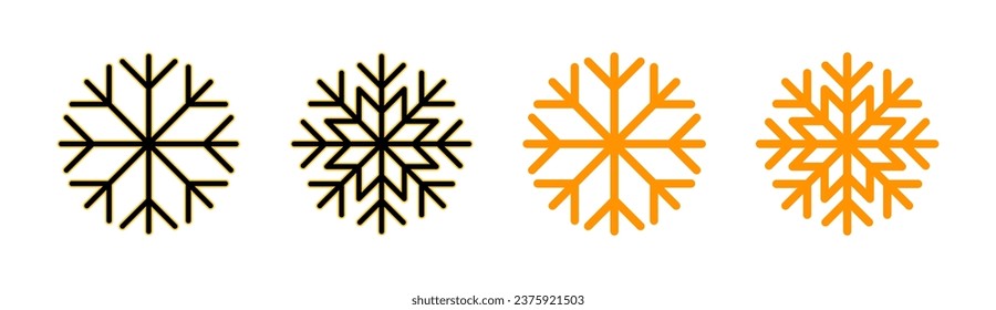 Juego de iconos de Nieve para la aplicación web y móvil. símbolo y signo de copo de nieve
