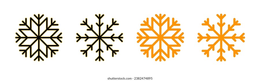 Snow icon set for web and mobile app. snowflake sign and symbol