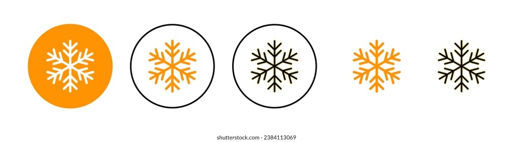 Snow icon set for web and mobile app. snowflake sign and symbol
