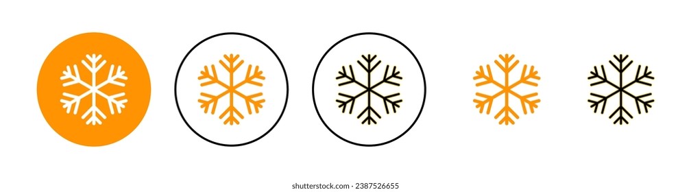 Snow icon set for web and mobile app. snowflake sign and symbol