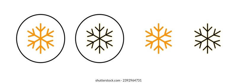 Snow icon set for web and mobile app. snowflake sign and symbol