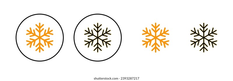 Snow icon set for web and mobile app. snowflake sign and symbol