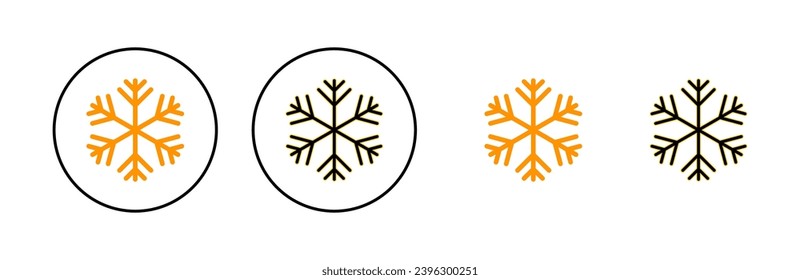 Juego de iconos de Nieve para la aplicación web y móvil. símbolo y signo de copo de nieve