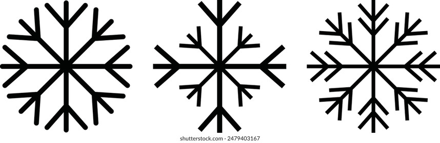 Snow Icon. Set of winter icon isolated on white background Editable Icons of Snow and Ice. Quality icon set of Snowfall. Ice icon.