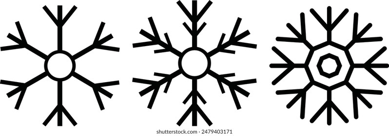 Snow Icon. Set of winter icon isolated on white background Editable Icons of Snow and Ice. Quality icon set of Snowfall. Ice icon.
