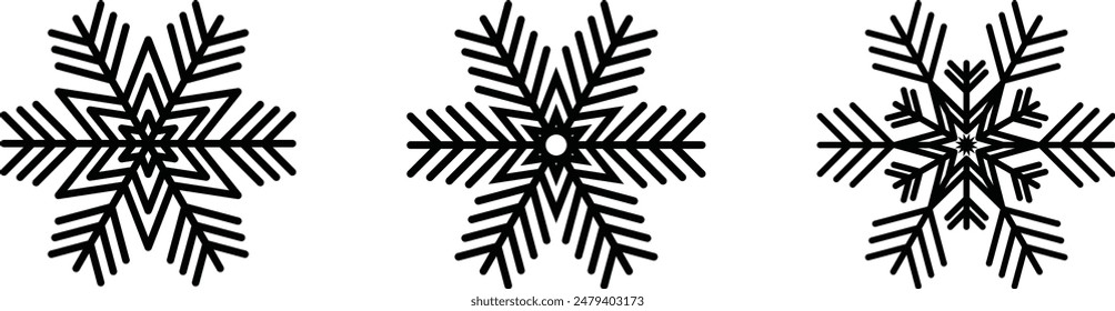 Snow Icon. Set of winter icon isolated on white background Editable Icons of Snow and Ice. Quality icon set of Snowfall. Ice icon.
