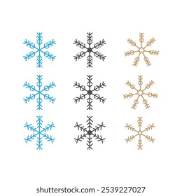Conjunto de Ícones de Neve.Vetor de Ornamentos Floco de Neve 2