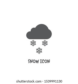 Snow icon simple silhouette flat style vector illustration on white background.