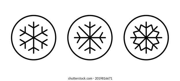 Icono de Nieve. botón de iconos de copo de nieve, vector, signo, símbolo, logotipo, ilustración, trazo editable, estilo de diseño plano aislado en blanco