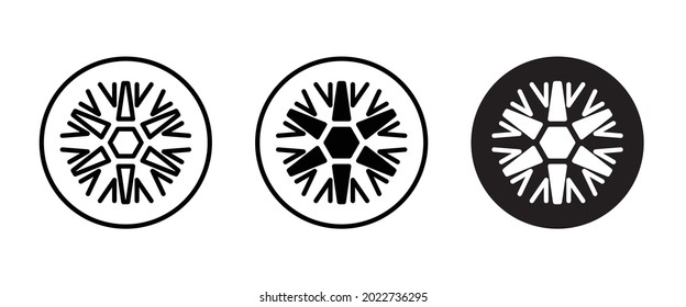 Icono de Nieve. botón de iconos de copo de nieve, vector, signo, símbolo, logotipo, ilustración, trazo editable, estilo de diseño plano aislado en blanco