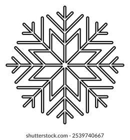 Ícone de neve, ícone de floco de neve, vetor, silhueta.  Ícones de inverno, símbolo de floco de neve. Linha de estoque arte preto. Ilustração vetorial. 