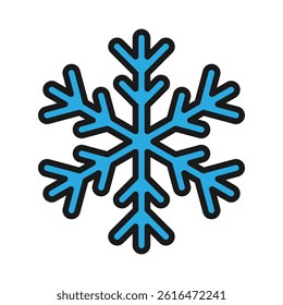 Snow icon with solid line style. Minimalist and simple weather theme vector icon