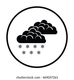 Snow icon. Thin circle design. Vector illustration.