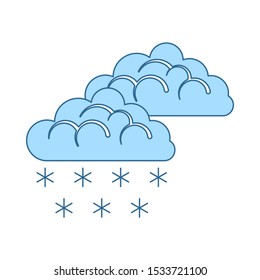 Snow Icon. Thin Line With Blue Fill Design. Vector Illustration.