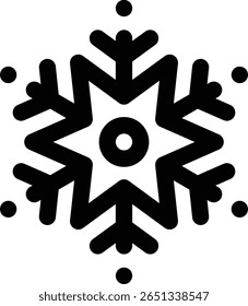 Schnee-Symbol. Design mit dünnen linearen Stilen einzeln auf weißem Hintergrund