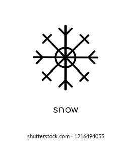 snow icon. Trendy modern flat linear vector snow icon on white background from thin line collection, outline vector illustration