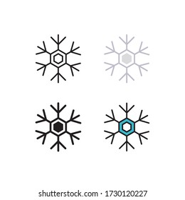 vector de icono de nieve con diseño de estilo diferente. aislado en fondo blanco