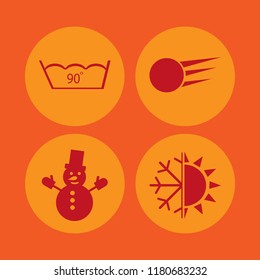 snow icon. snow vector icons set snowball, snowman, delicate gentle degrees and snowflake sun