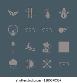 snow icon. snow vector icons set snowman, mittens, temperature snowflake and snow globe icon flat design