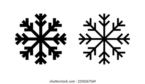 Ilustración vectorial de icono de Nieve. símbolo y signo de copo de nieve