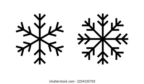 Ilustración vectorial de icono de Nieve. símbolo y signo de copo de nieve