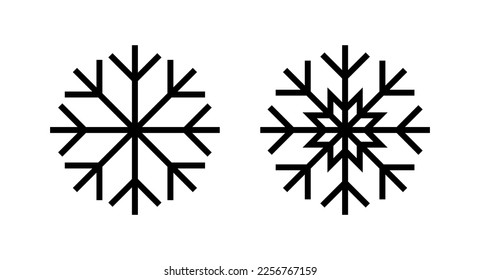 Ilustración vectorial de icono de Nieve. símbolo y signo de copo de nieve