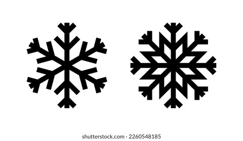 Ilustración vectorial de icono de Nieve. símbolo y signo de copo de nieve