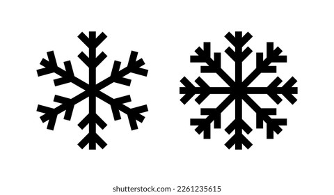 Ilustración vectorial de icono de Nieve. símbolo y signo de copo de nieve