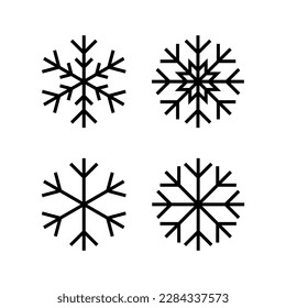 Ilustración vectorial de icono de Nieve. símbolo y signo de copo de nieve