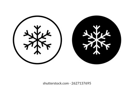 Ilustración vectorial del icono de la nieve. signo y símbolo del copo de nieve