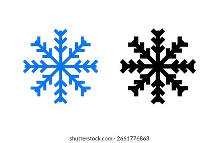 Ilustración vectorial del icono de la nieve. signo y símbolo del copo de nieve