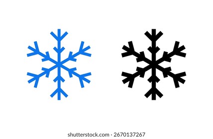 Ilustración vectorial del icono de la nieve. signo y símbolo del copo de nieve