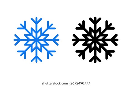 Ilustración vectorial del icono de la nieve. signo y símbolo del copo de nieve