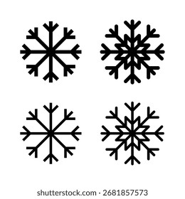 Ilustração do vetor do ícone da neve. símbolo e sinal do floco de neve