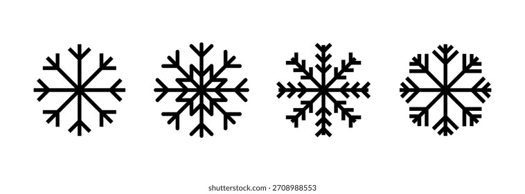 Ilustração do vetor do ícone da neve. símbolo e sinal do floco de neve