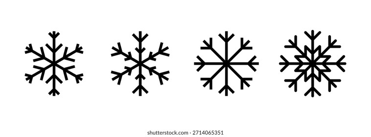 Ilustración vectorial del icono de la nieve. signo y símbolo del copo de nieve
