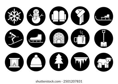 Schneesymbol, Vektorsatz, Illustrationsblock